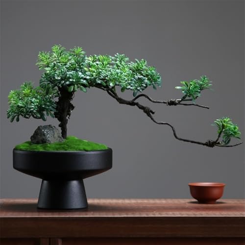 Product: MOOWI Artificial Bonsai Tree Artificial Bonsai Tree Fake Green Plant Indoor Potted for Living Room Home Decoration Artificial Trees Plants