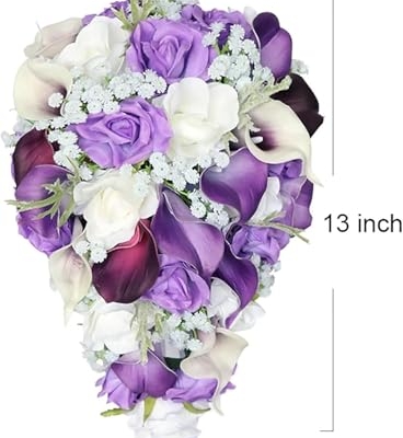 Product: Great Flowers 13" Purple Calla Lily Wedding Bouquet, Artificial Bridal Bouquet for Bride
