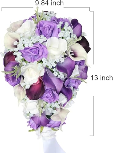 Product: Great Flowers 13" Purple Calla Lily Wedding Bouquet, Artificial Bridal Bouquet for Bride