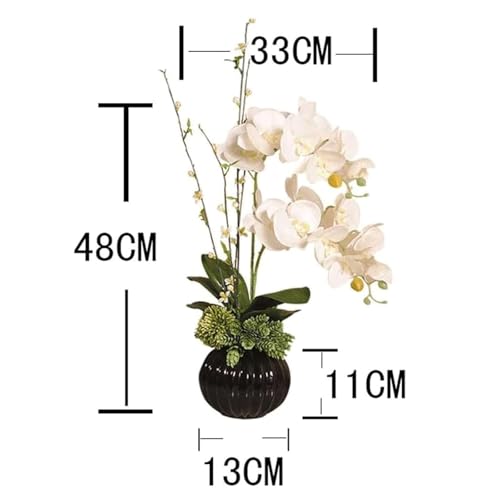 Product: SHUawan Artificial Phalaenopsis Orchid in Ceramic Vase – 48cm Silk Cloth Fake Flower Potted Orchid for Home & Wedding Decor