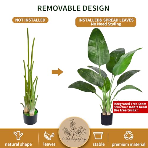 Silky Flower Store Artificial Bird of Paradise Fake Indoor Tropical Palm Potted 4FT, 2 Pack Faux Greenery Floor Plant 1 1 Product: Artificial Bird of Paradise - Fake Plants Indoor Faux Tropical Palm Potted Dypsis Lutescens for Home Office Decor Housewarming (4FT-2Packs)
