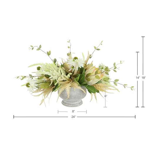Product: Creative Displays, Fall Rudbeckia and Astilbe Arrangement in Stone Pot, Made in USA for Home or Office