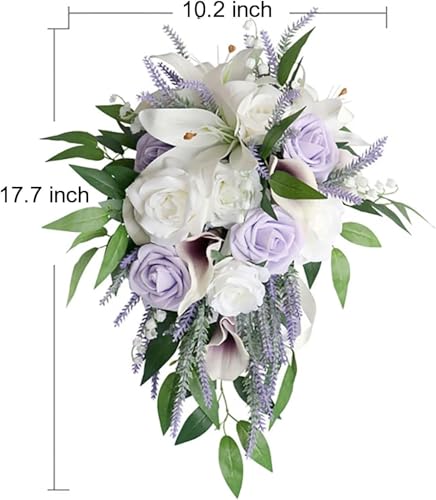 Product: Great Flowers Purple White Bridal Bouquets,Artificial Lavender Calla Lily Flowers for Wedding Ceremony Bridal Shower Home Decor