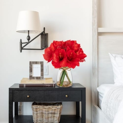 Product: Briful 2 Pack Red Amaryllis Artificial Flower Bundle for Home Office Room Table Vase Arrangement Centerpiece