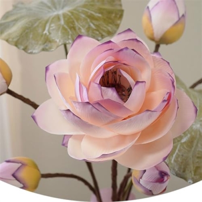 Product: Floral Installations Artificial Silk Flower Arrangement Zen Lotus Simulation Flower Arrangement High-Grade Coffee Table Decoration Party Decoration
