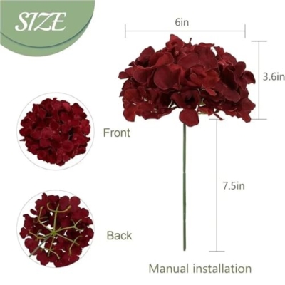Product: Gfsdjalkj 25PCS Hydrangea Artificial Flowers,Silk Hydrangea Heads Flowers for DIY Wedding Centerpiece Home Party Decoration(Wine)