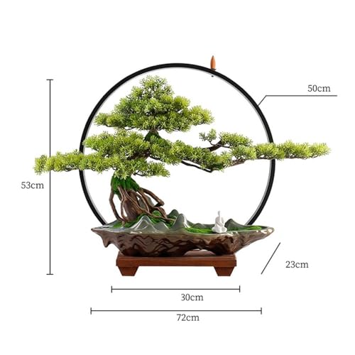 Silky Flower Store Artificial Bonsai Tree Lamp, Simulation Cypress Landscape Decoration Gift, Potted Tabletop Decor 32.5cm 1 1 Product: MOOWI Artificial Bonsai Tree Creative Lamp Circle Simulation Cypress Planting Landscape Decoration Living Room Office Entrance Opening Gift Artificial Trees Plants