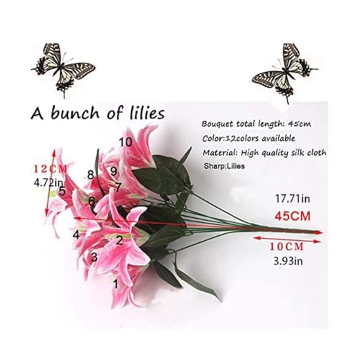 Product: SHUawan Artificial Lily Flowers Bouquet – Silk DIY Single Bundle Fake Flowers for Home, Wedding, Party, and Centerpiece Decor(Gray)