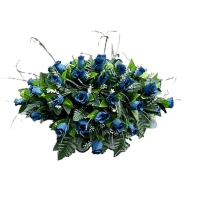 Product: Jucgghk Vivid and Realistic Floral Art Beautiful Roses Single Headstone Cemetery Saddle, 22-24” Cemetery Flower Arrangement for Grave Tombstone Decorations