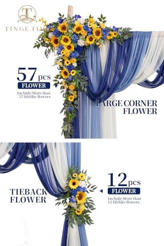 Silky Flower Store Artificial Wedding Arch Flowers Kit, Hanging Silk Floral Backdrop, Ceremony Decor, Pack of 5, 32.5cm 1 1 Product: TINGE TIME Artificial Arch Flowers Kit Pack of 5, Wedding Decorations for Reception with Hanging Flowers, Wedding Arch Silk Floral Arrangements Ceremony Backdrop Bridal Shower Outdoor Party Decor