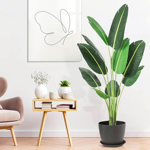 Product: Tall Fake Green Silk Tree, Beautiful Artificial Bird of Paradise Plant for Indoors and Outdoors Home Decor Garland for Table Centerpiece Holiday Party Weddi(5 FT 2 Packs)