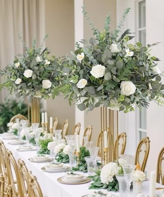 Silky Flower Store Artificial White Green Flower Ball Centerpieces, Wedding Reception Aisle Decor, 23.6in, 2pcs 10 10 Product: Angela flower 2pcs Big 23inch Artificial White & Green Centerpieces Decor for Tables, Floral Arrangement Bouquet for Wedding Reception Aisle Ceremony Party Flowers Balls (Without Stand)