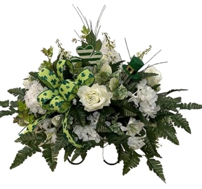 Product: Jucgghk Vivid and Realistic Floral Art Spring Cemetery Flowers,Headstone Flower,Easter Cemetery SaddleFlower for Cemetery,Grave Site Flower