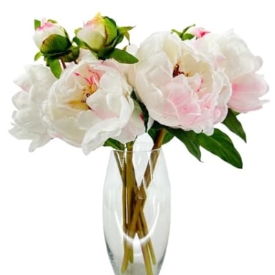 Product: 9 Stem White and Pink Peony Bouquet, Artificial Wedding Flower for Home Garden Party Floral Decor(Pink,NO VASE) for Wedding/Home Decoration