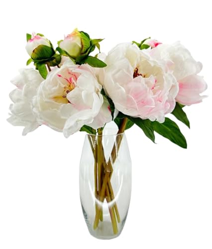 Product: 9 Stem White and Pink Peony Bouquet, Artificial Wedding Flower for Home Garden Party Floral Decor(Pink,NO VASE) for Wedding/Home Decoration