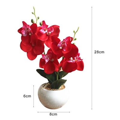 Product: GAZOGJ Artificial Tree Fake Potted Plant No Watering Butterfly Orchid Table Decoration Faux Silk Plants Pot Ornament Fake Flowers Artificial Bonsai Tree,C