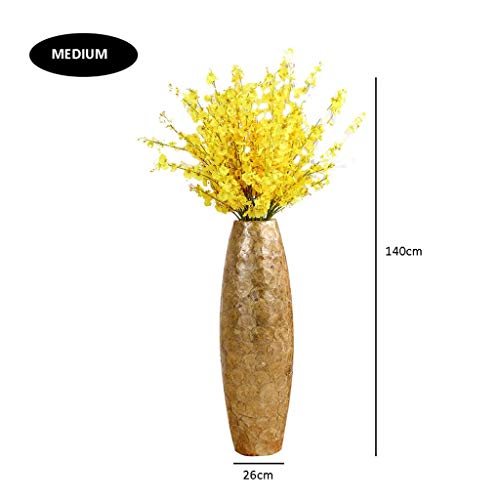 Product: Artificial Flower Bonsai with Vase Artificial Flowers with Vases, Artificial Yellow Orchids and Tall Vases, Plastic Orchids, Used for Home and Office Wedding Decorations Arrangements Table Decor