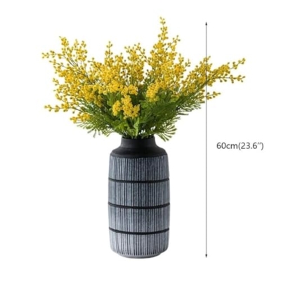 Silky Flower Store Artificial Yellow Acacia Mimosa Flowers with Vase, Silk Floral Arrangement, Faux Yellow Blossom Decor, 32.5cm 8 8 Product: HUANGWUZ Artificial Yellow Acacia Mimosa Flowers, Lifelike Silk Floral Arrangement with Vase, Home, Wedding Party Table Décor, Low Maintenance