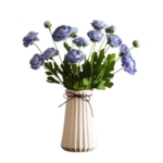 Product: SHUawan Artificial Silk Flower Bouquet with Ceramic Vase – 48cm Faux Flowers for Home Office Wedding Christmas Décor
