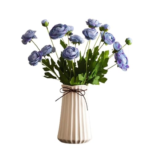 Product: SHUawan Artificial Silk Flower Bouquet with Ceramic Vase – 48cm Faux Flowers for Home Office Wedding Christmas Décor