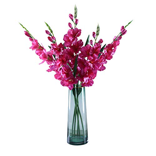 Product: Artificial Fake Flowers Plants-5pcs 30'' Orchids Artificial Flowers Single Stem Gladiolus Fake Flowers(Purple)