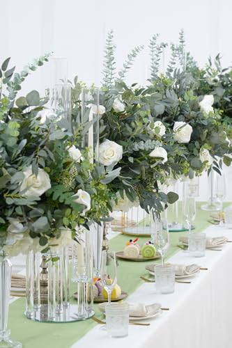 Silky Flower Store Artificial White Green Flower Ball Centerpieces, Wedding Reception Aisle Decor, 23.6in, 2pcs 6 6 Product: Angela flower 2pcs Big 23inch Artificial White & Green Centerpieces Decor for Tables, Floral Arrangement Bouquet for Wedding Reception Aisle Ceremony Party Flowers Balls (Without Stand)