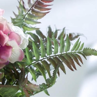 Product: Artificial Hydrangea and Fern Flowers with Ceramic Vase – 60cm Silk Fake Flower Bouquet for Home Office Décor