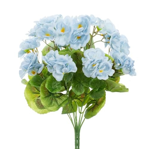 Product: LIJUCAI Artificial Plants Begonia Flowers Home Room Floral Arrangement Decor DIY Festival Wreath Vase Wedding Supplies(3pcs/Blue)