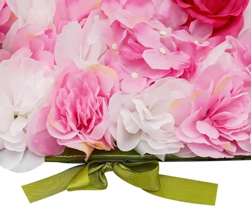 Silky Flower Store Floral Silk Wall Panels Hydrangea Flower Wall Decor Indoor Outdoor, White Pink Gold Faux Roses 32.5cm 7 7 Product: Cncestore Wall Decor Silk Fabric Floral Wall Panels Hydrangea Flower Wall Backdrop Indoor Outdoor Decor