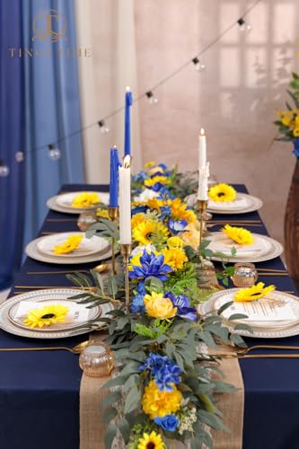Product: TINGE TIME 9FT Artificial Sunflower Garland, Handcrafted Eucalyptus Garland with Flowers, Silk Sunflower Vine for Wedding Decoration Reception Sweetheart Table (Sunflower&RoyalBlue)