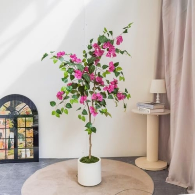 Silky Flower Store Artificial Bougainvillea Blossom Tree, Fake Plant Decor, Lifelike Faux Floral Tree, Indoor Home Office Accent, 135 cm 8 8 Product: Artificial Bougainvillea Blossom Tree 53.15 in / 135 Cm Fake Plant for Home Decor Fake Bougainvillea Tree Bougainvillea Decor