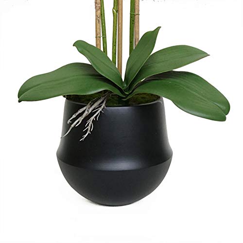 Product: Faux Yellow Orchid Flower, Artificial Phalaenopsis in Vase, Elegant Romantic Flower for Decorating Home, Office, Dinning Room, Bedroom Or Hotel Table Centerpiece Office Wedding Party Decoration