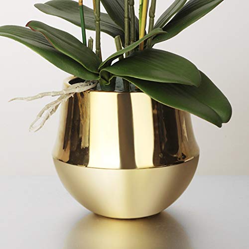Product: 4 Heads White Artificial Orchid Flowers with Gold Vase Set Faked Silk Flower Plant Artificial White Phalaenopsis for Home Decor, 21.7" H Table Centerpiece Office Wedding Party Decoration