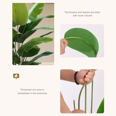 Product: Artificial Bird of Paradise Plant, Outdoor Fake Tropical Banana Tree – Perfect Faux Plants for Indoor, Plant in Pot for Home Decor(140cm/55.1in)