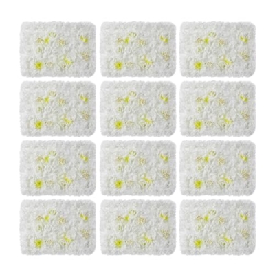 Product: Cncestore 12 pcs Artificial Silk Flower Wall Panel Wedding Photography Venue for Wedding Venue Decor Candy Wall White