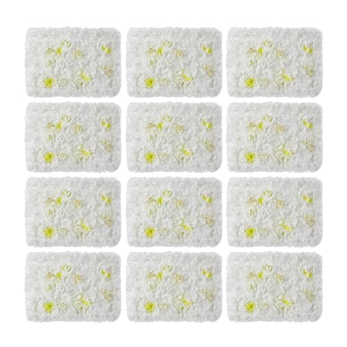 Cncestore 12 pcs Artificial Silk Flower Wall Panel Wedding Photography Venue for Wedding Venue Decor Candy Wall White - Artificial Flower Arrangements Product: Cncestore 12 pcs Artificial Silk Flower Wall Panel Wedding Photography Venue for Wedding Venue Decor Candy Wall White