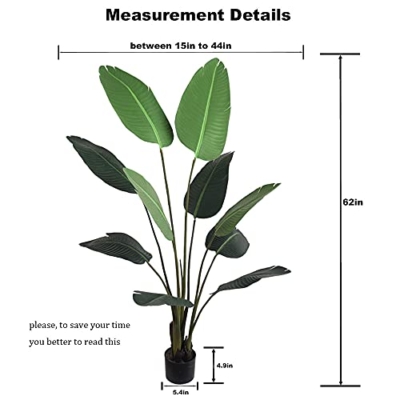 Product: 62''T Artificial Birds of Paradise Plant Tropical Palm Tree for Home Decor Indoor Large Potted Fake Floor Plant 2 Pack