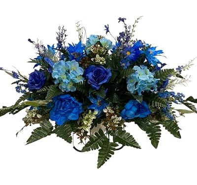 Product: Jucgghk Vivid and Realistic Floral Art Spring Cemetery Flowers,Flower for Cemetery,Grave Site Flower-Headstone Flower-Easter Cemetery Saddle for Grave