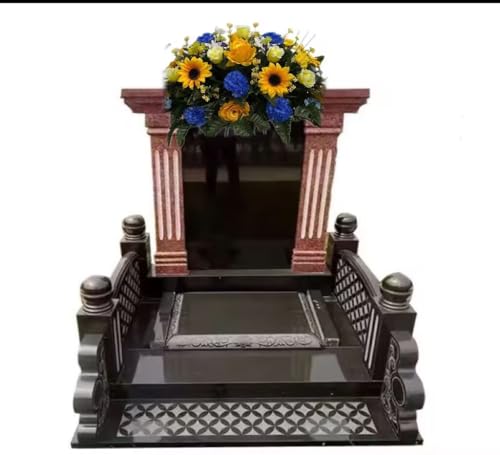 Product: Jucgghk Vivid and Realistic Floral Art 3 Pieces Set Cemetery Saddle,Headstone Flower,Spring Cemetery Flowers for Cemetery Decoration