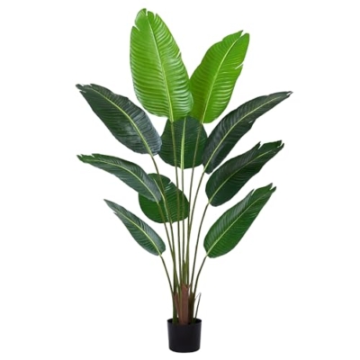 Product: litphke Artificial Tree Bird of Paradise Artificial Plant, 5 Ft Faux Tropical Plant Palm Tree with Leaves Trunks Faux Banana Leaf Tree for Home Decor Living Room Indoor Outdoor Office