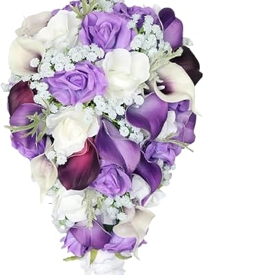 Product: Great Flowers 13" Purple Calla Lily Wedding Bouquet, Artificial Bridal Bouquet for Bride