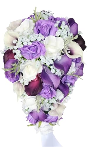Product: Great Flowers 13" Purple Calla Lily Wedding Bouquet, Artificial Bridal Bouquet for Bride