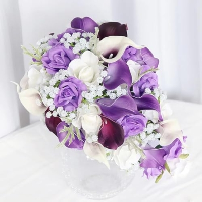 Product: Great Flowers 13" Purple Calla Lily Wedding Bouquet, Artificial Bridal Bouquet for Bride