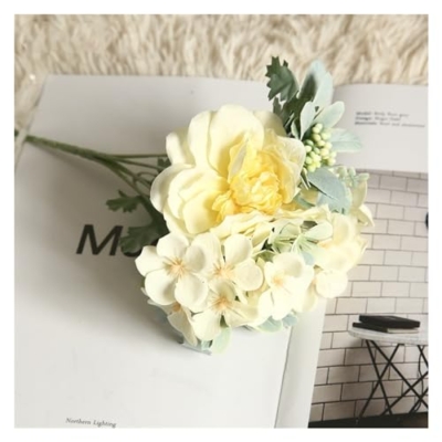 Product: fake flowers in vase Simulation Flowers Camellia Peonies Wedding Flowers DIY Bouquet Pink Begonia Home Garden Party Decoration Artificial Flowers for Vase(Green)