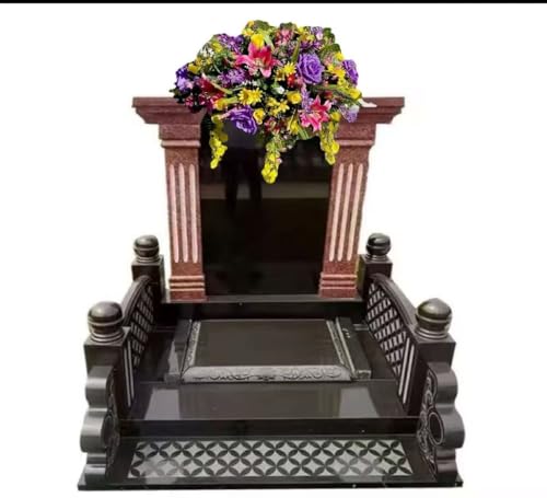 Product: Jucgghk Vivid and Realistic Floral Art 36" Bright Cemetery Saddle Flowers, Beautiful Memorial Day Saddle for Cemetery Headstone