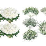 Product: Serwalin 100 Pcs Mixed Artificial Eucalyptus Stems & 60 PCS White Roses Artificial Flowers