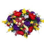 Product: Jucgghk Vivid and Realistic Floral Art 36" Artificial Headstone Flowers Saddle,Cemetery Arrangement, Memorial Day Flower for Grave Tombstone Decorations