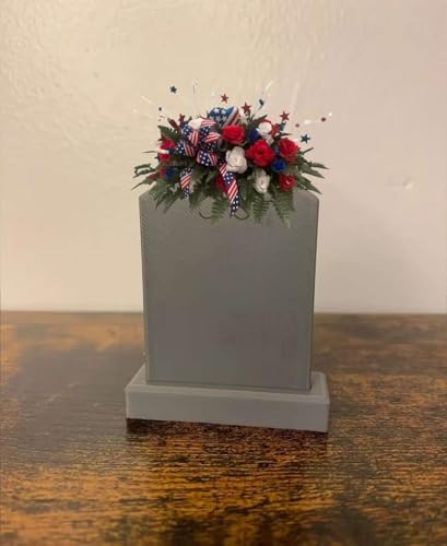 Product: Jucgghk Vivid and Realistic Floral Art Beautiful Patriotic Cemetery Saddle Arrangement - Cemetery Flowers,Gravesite Flowers- Headstone Arrangement for Grave