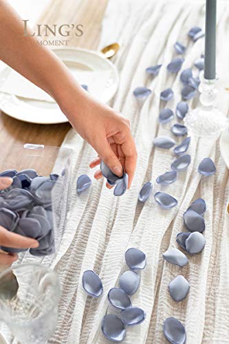 Product: Ling's Moment Rose Petals, Silk Flower Petals for Wedding/Aisle/Flower Girl Baskets/Table Centerpiece Décor,etc.Dusty Blue Baby Blue 200pcs