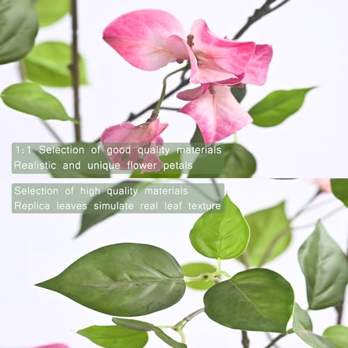 Silky Flower Store Artificial Bougainvillea Tree, Faux Pink Flower Tree, 2 Pack, 4FT 6 6 Product: Artificial Bougainvillea Tree 4FT – Faux Bougainvillea Tree for Indoor Home Decor, Realistic Fake Bougainvillea Flower Tree for Office, Bedroom,Living Room(2 Pack)